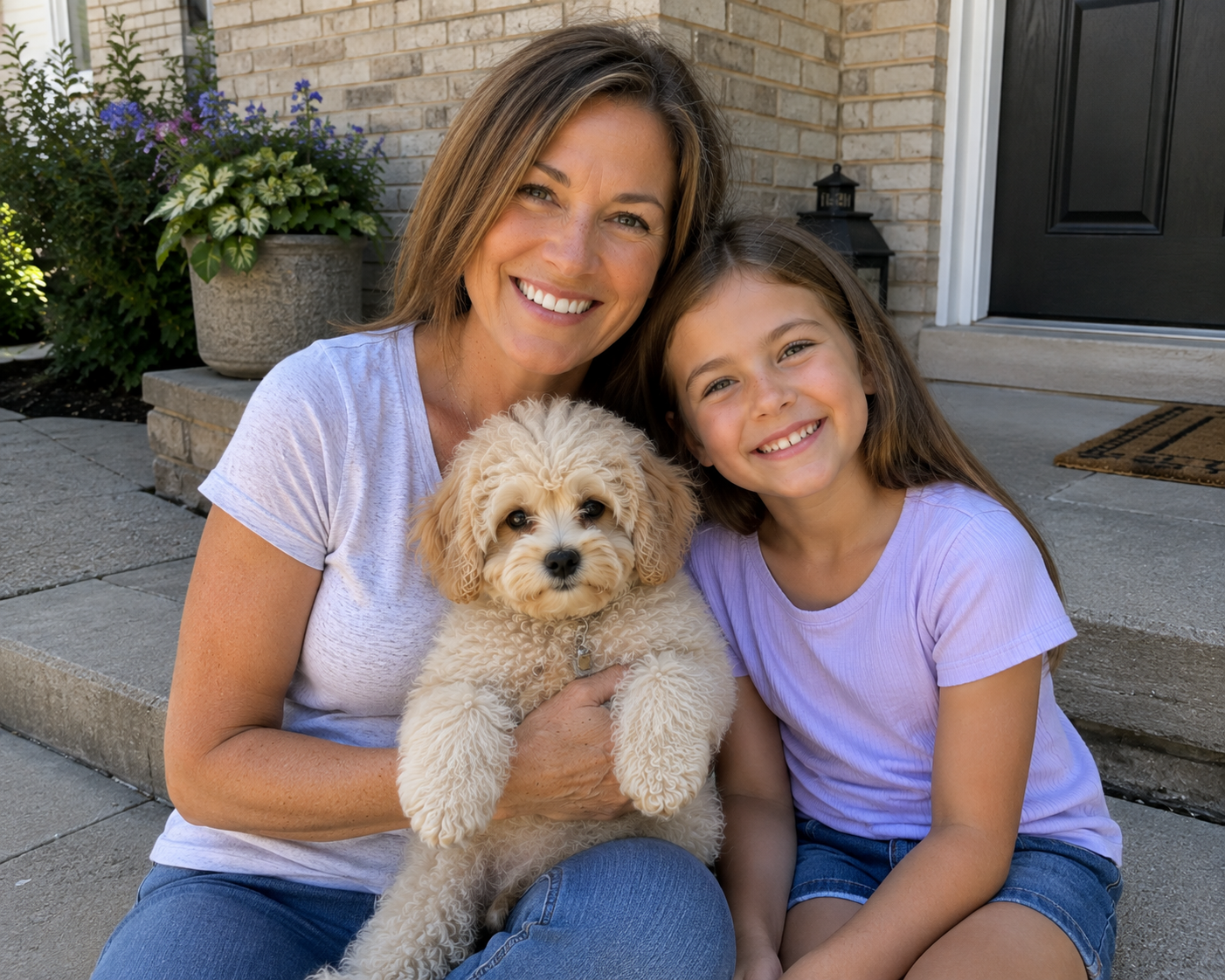 Brandy & Braxton with their Golden Retriever